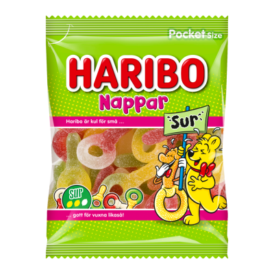 Zoom bild av Haribo Sura Nappar 80g