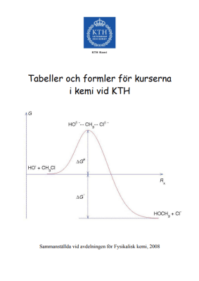 Zoom bild av Tabeller och formler för kurserna i kemi vid KTH